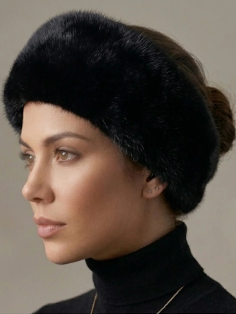 NWOT Luxury Genuine Black Rabbit Fur Headband / Ear Warmer